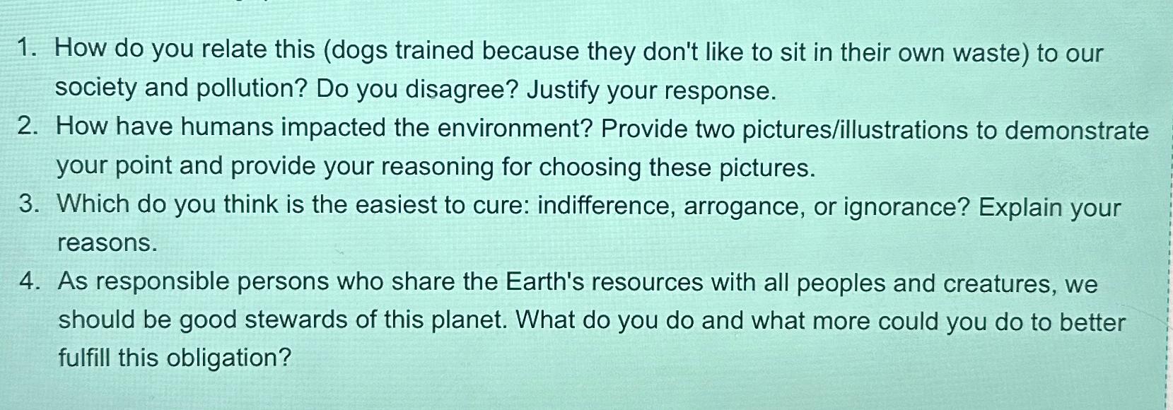  How do you relate this (dogs trained because they don't like