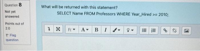the remaining questions. Table: Professors Using the table above, what would be