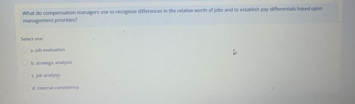  What do compensation managers use to recognize differences in the relative