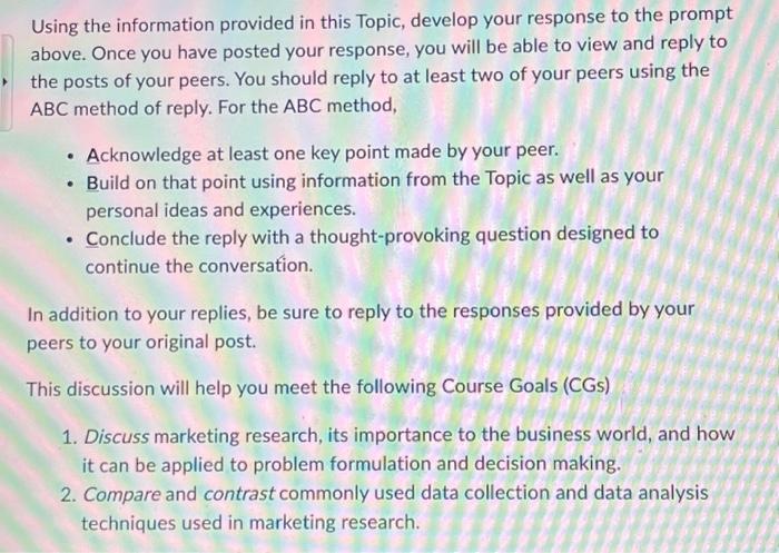  Using the information provided in this Topic, develop your response to