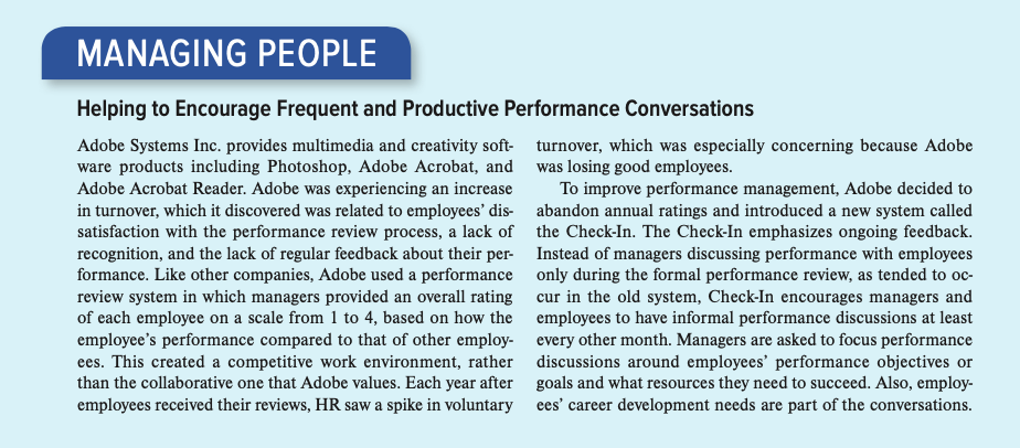 1. What steps should managers take to ensure that performance discussions are