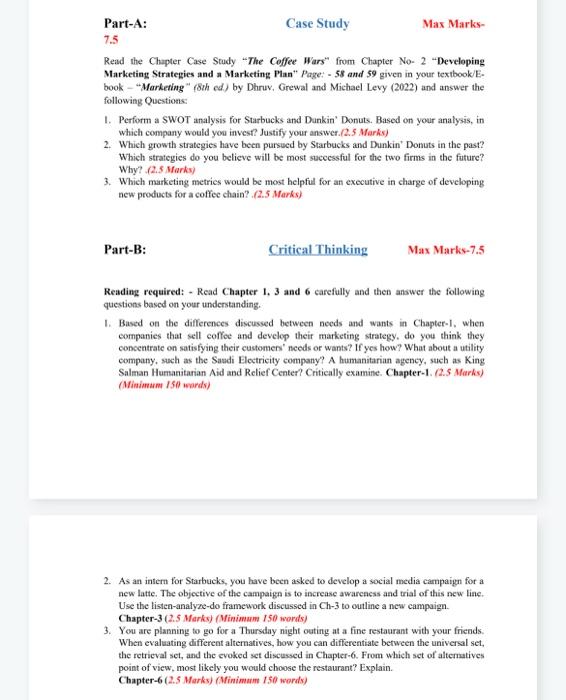  7.5 Read the Chapter Case Study "The Coffee Wars" from Chapter