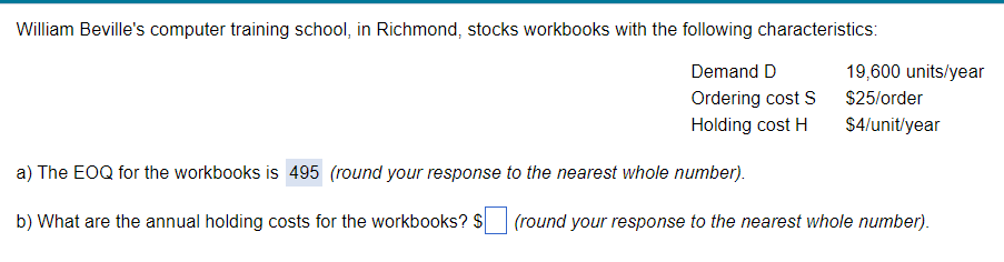  Need help with Part B)? William Beville's computer training school, in