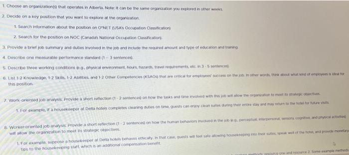  1. Choose an organizationca that operates in Aberta Note: it can