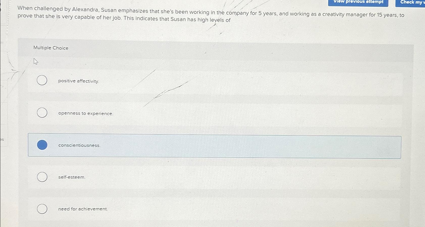  When challenged by Alexandra, Susan emphasizes that she's been working in