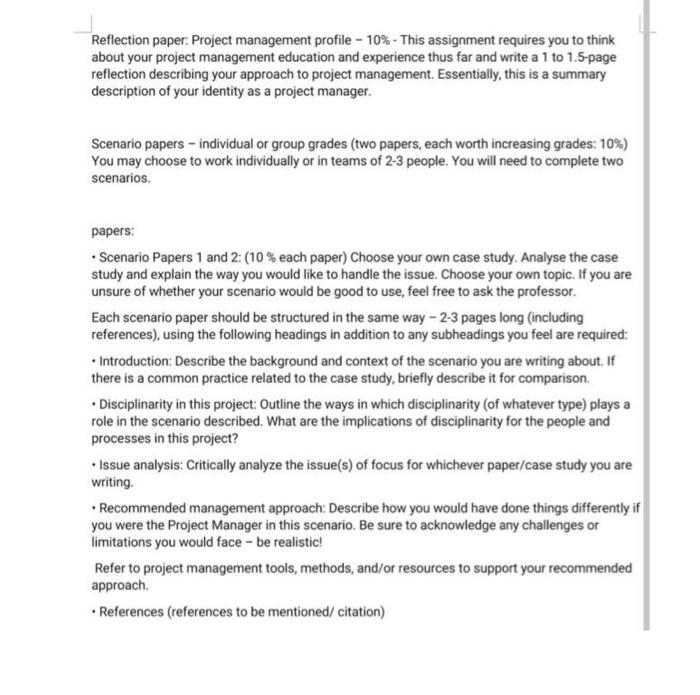  Please write a two-page description of the need for project management