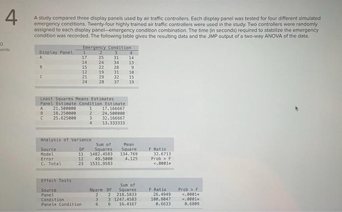 pls help only 2 points missing A study compared three display panels