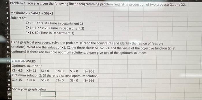 1. Do in excel and show all steps. explain how to graph