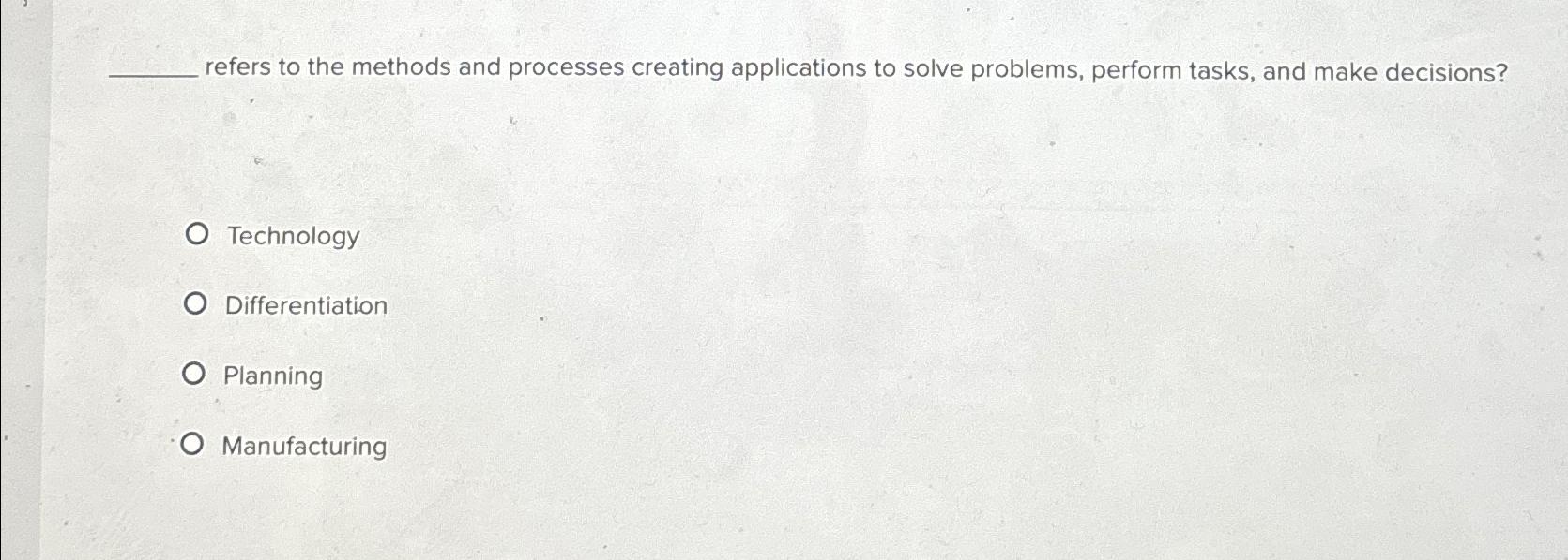  refers to the methods and processes creating applications to solve problems,