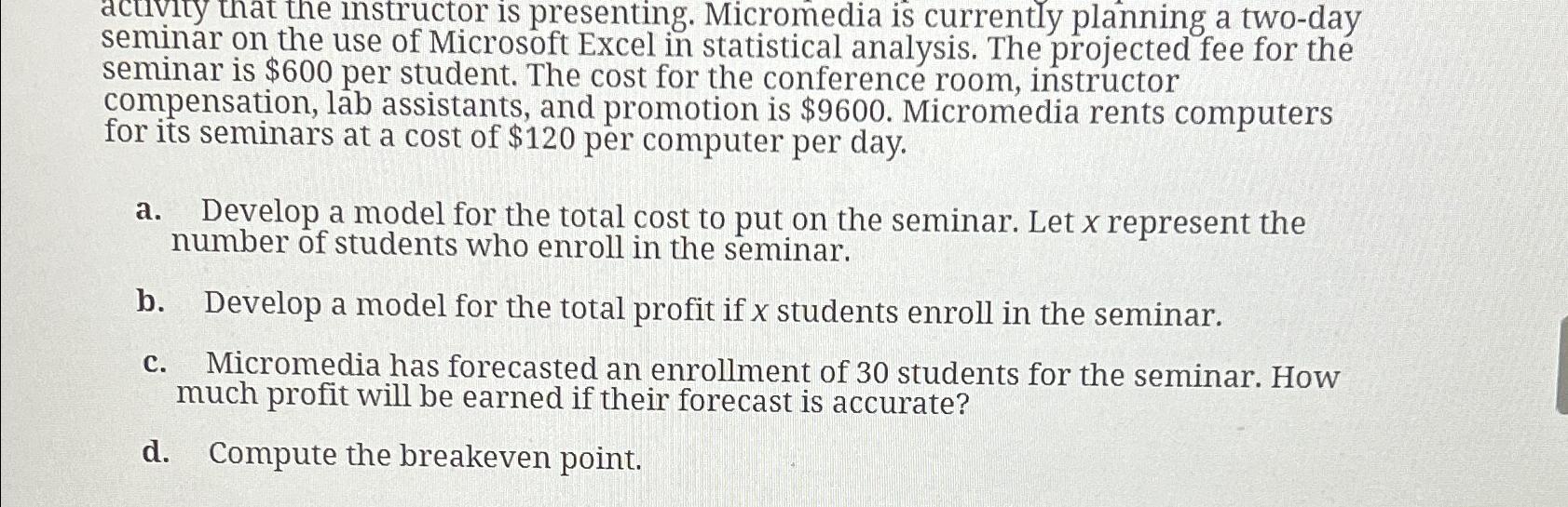  acuvity that the instructor is presenting. Micromedia is currently planning a