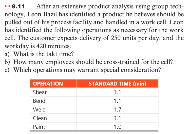 Layout Strategies - 9.11 After an extensive product analysis using group technology,