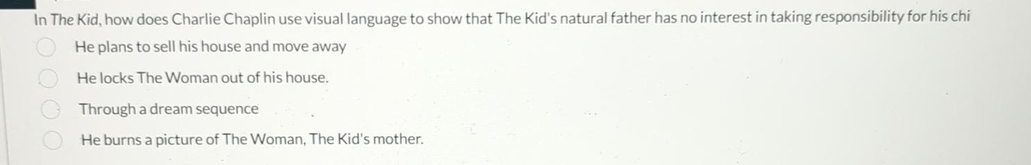  In The Kid, how does Charlie Chaplin use visual language to