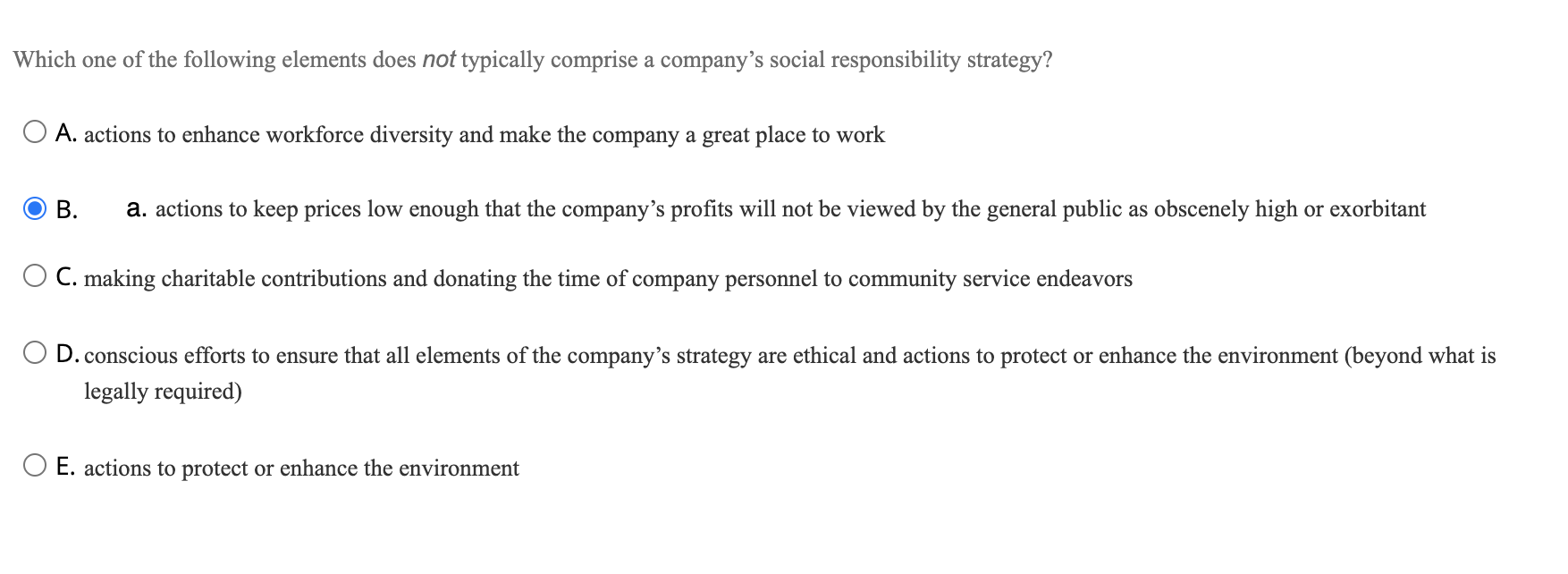  Which one of the following elements does not typically comprise a