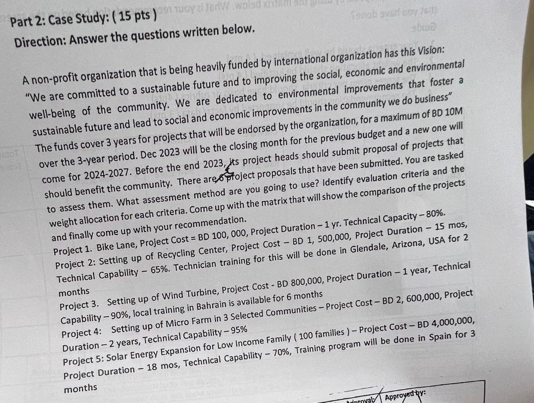  Write in computer handwriting Direction: Answer the questions written below. A