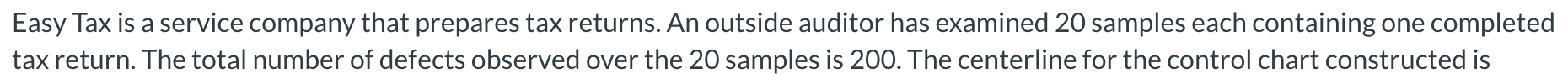 2. The standard deviation for the control chart is? 3. The UCL