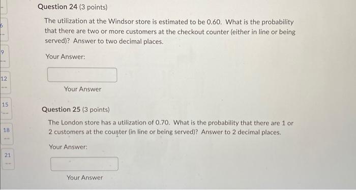  The utilization at the Windsor store is estimated to be 0.60