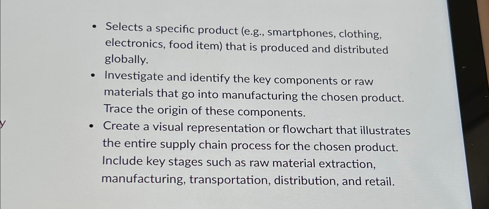  Selects a specific product (e.g., smartphones, clothing, electronics, food item) that