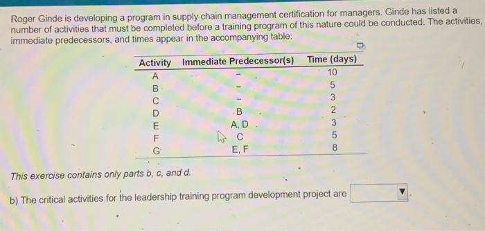  for part C) the project length for leadership training program development