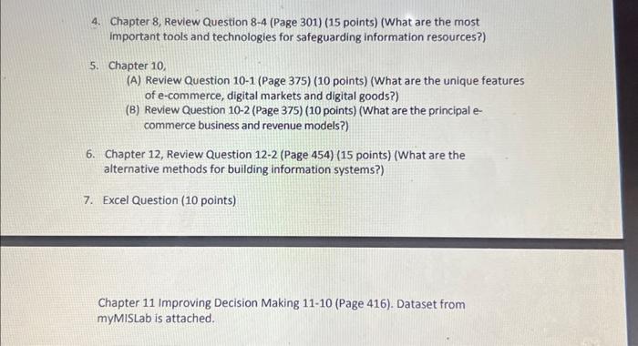  4. Chapter 8, Review Question 8-4 (Page 301) (15 points) (What
