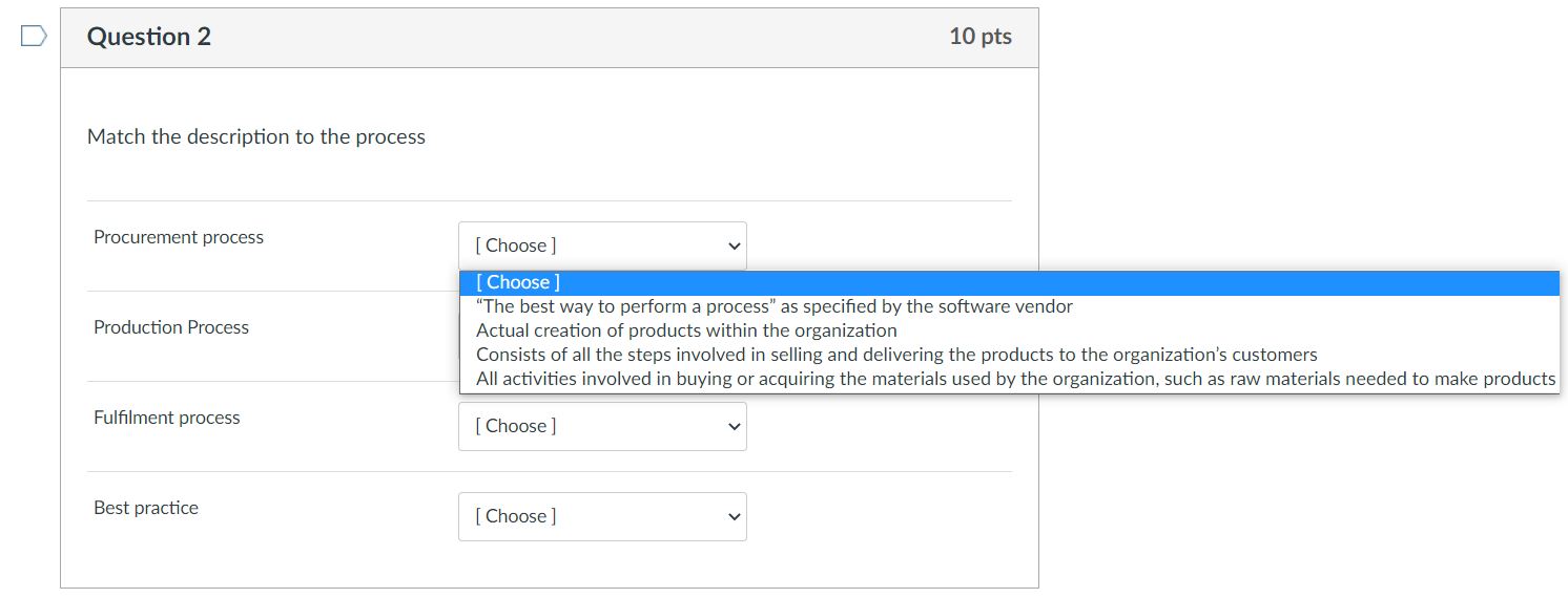 layer consists of the central ERP database. Question 2 10pts Which of