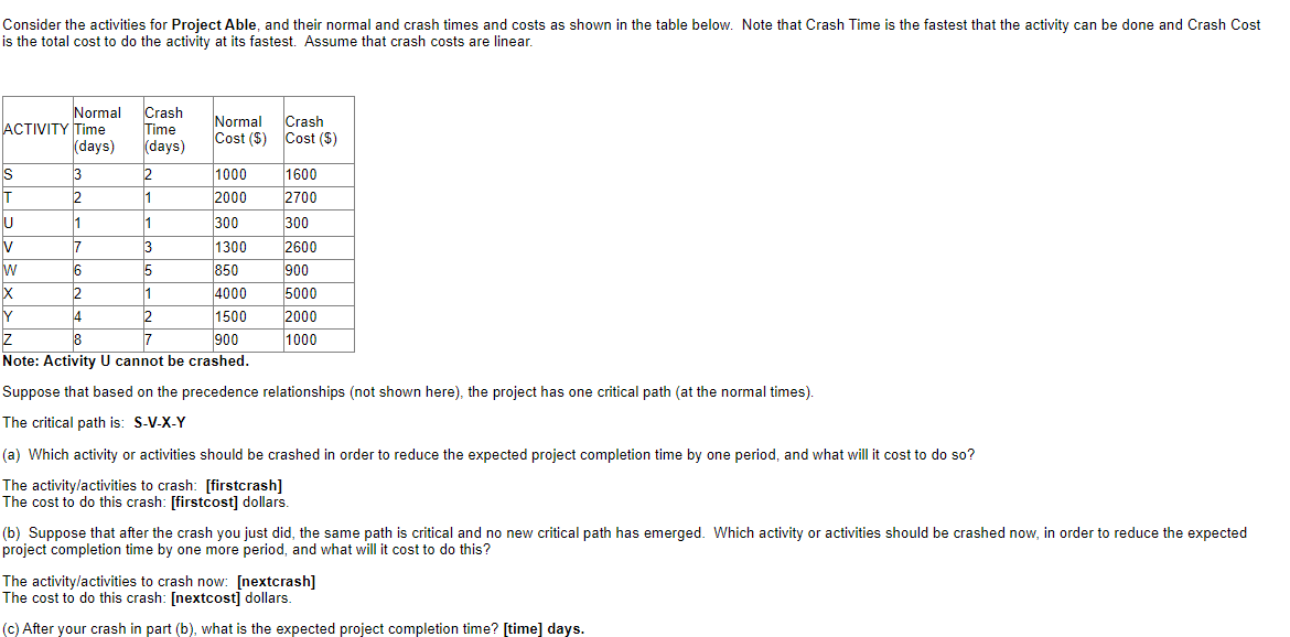  Please help me answer A, B and C:Consider the activities for