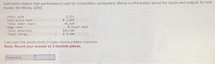  Sailmaster makes high-performance sails for competitive windsurfers. Below is information about