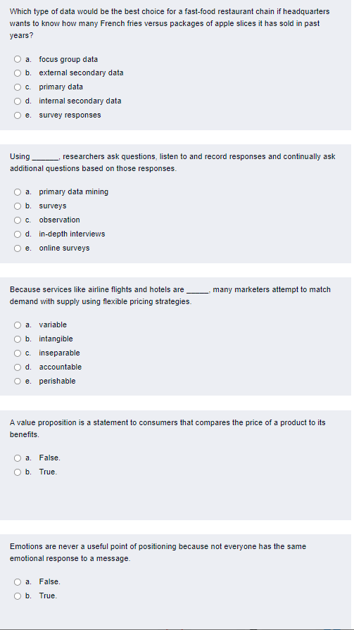  please answer all. Which type of data would be the best
