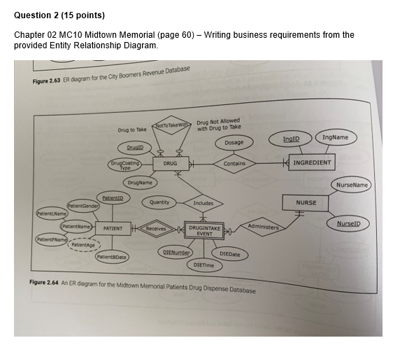  Question 2(15 points) Chapter 02 MC10 Midtown Memorial (page 60)- Writing