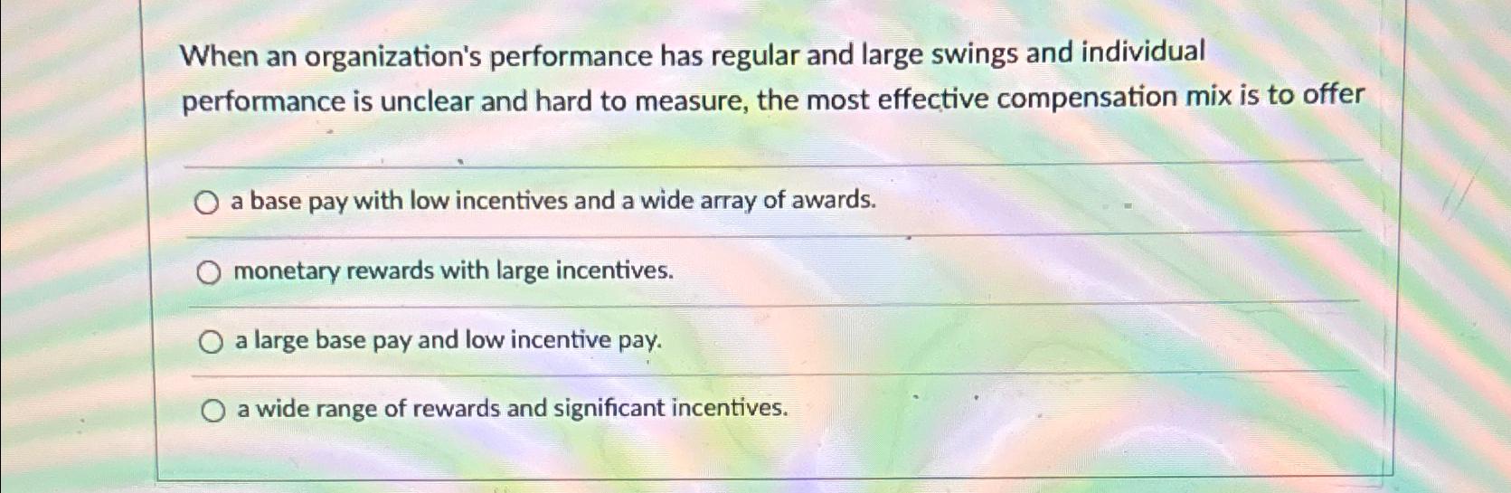  When an organization's performance has regular and large swings and individual