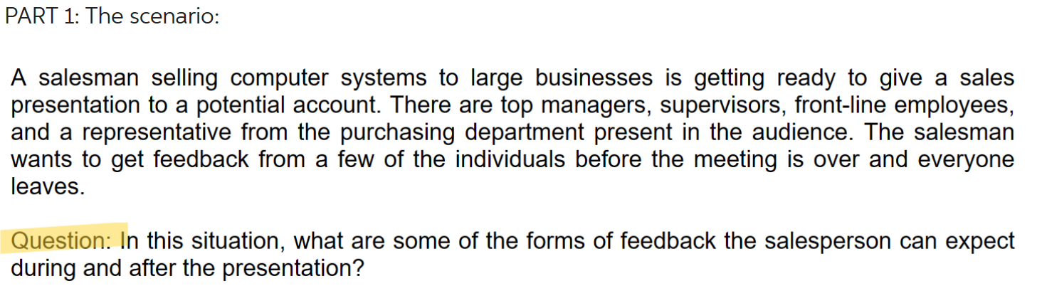 Please answer the question under part 1 and then answer the 8