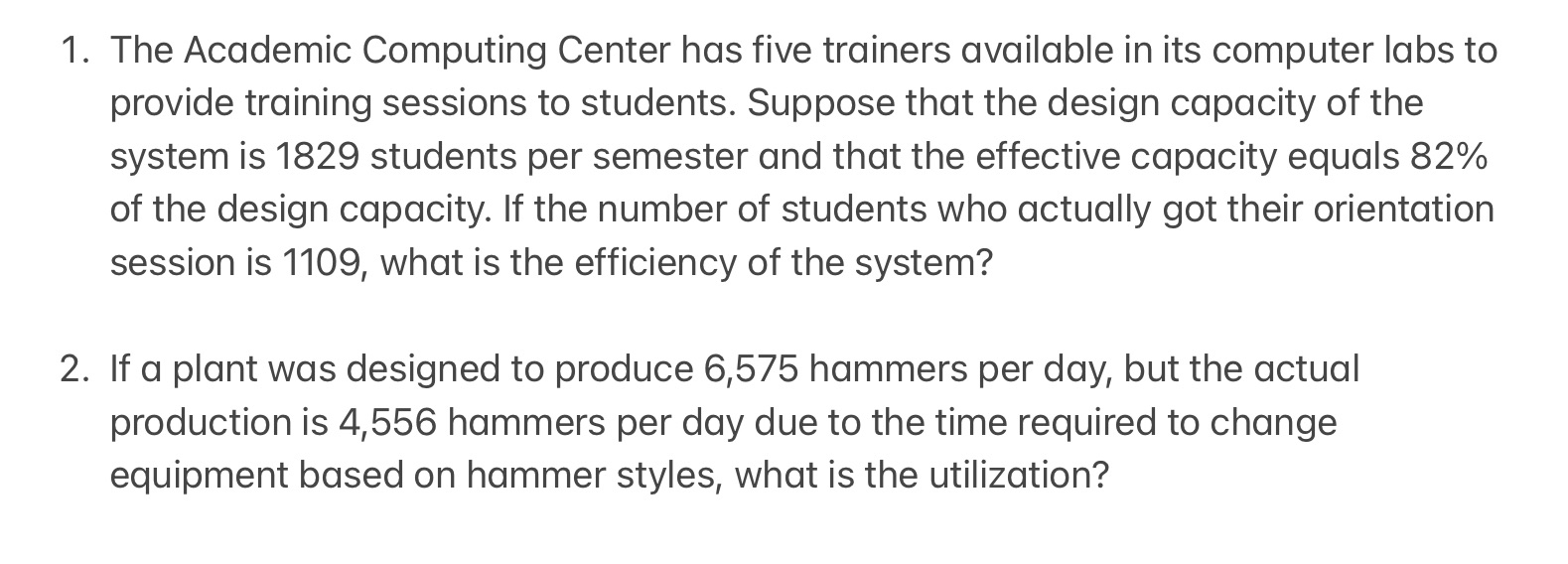  'I. The Academic Computing Center has five trainers available in its