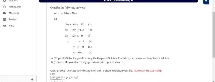  Consider the following problem: max z = 18x1 + 30x2 s.t.