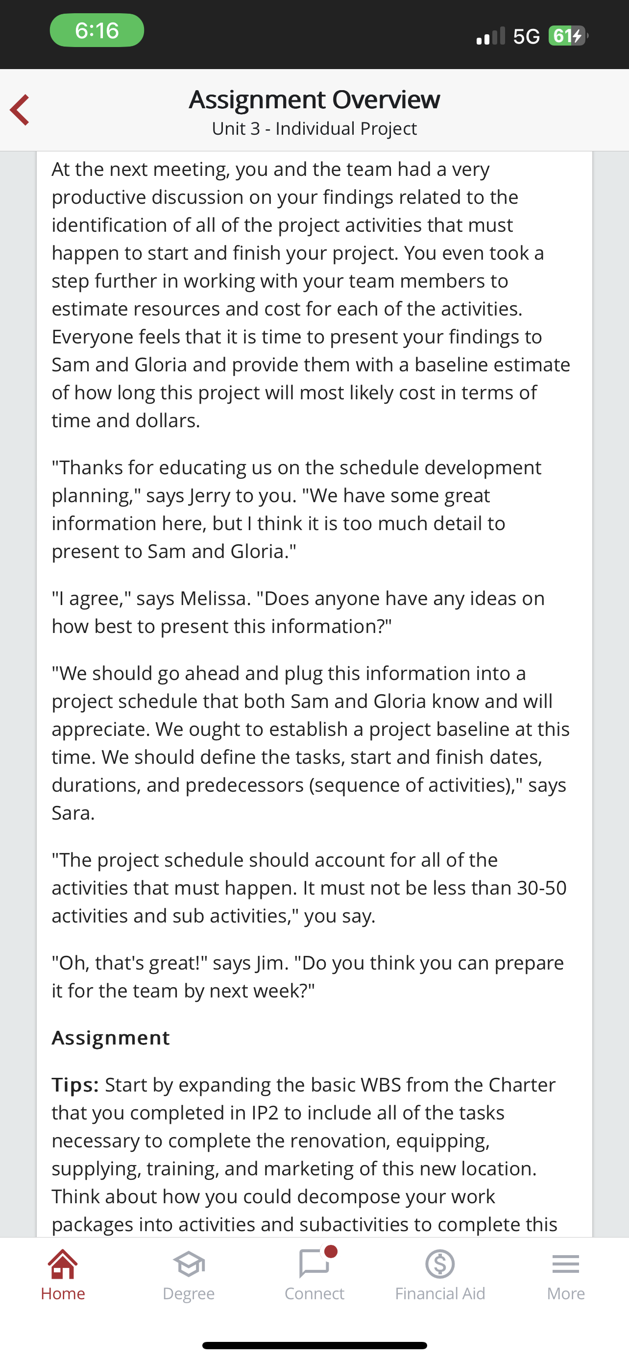 Assignment Overview Unit 3 - Individual Project At the next meeting,