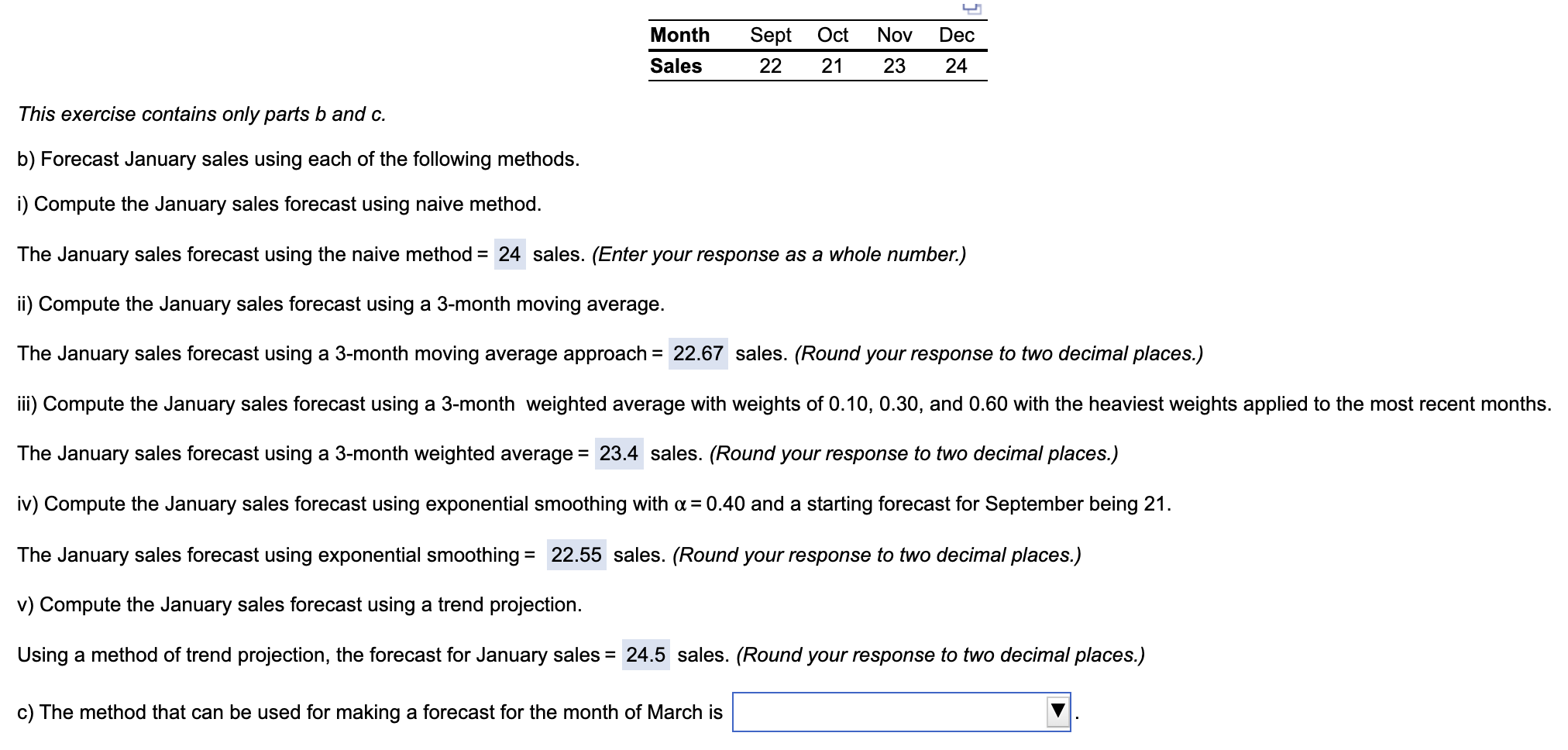 Please help me answer Part C. Thanks! This exercise contains only parts