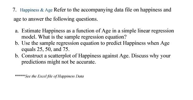 Happiness & Age \\ \hline 62 & 49 \\ \hline 66 &