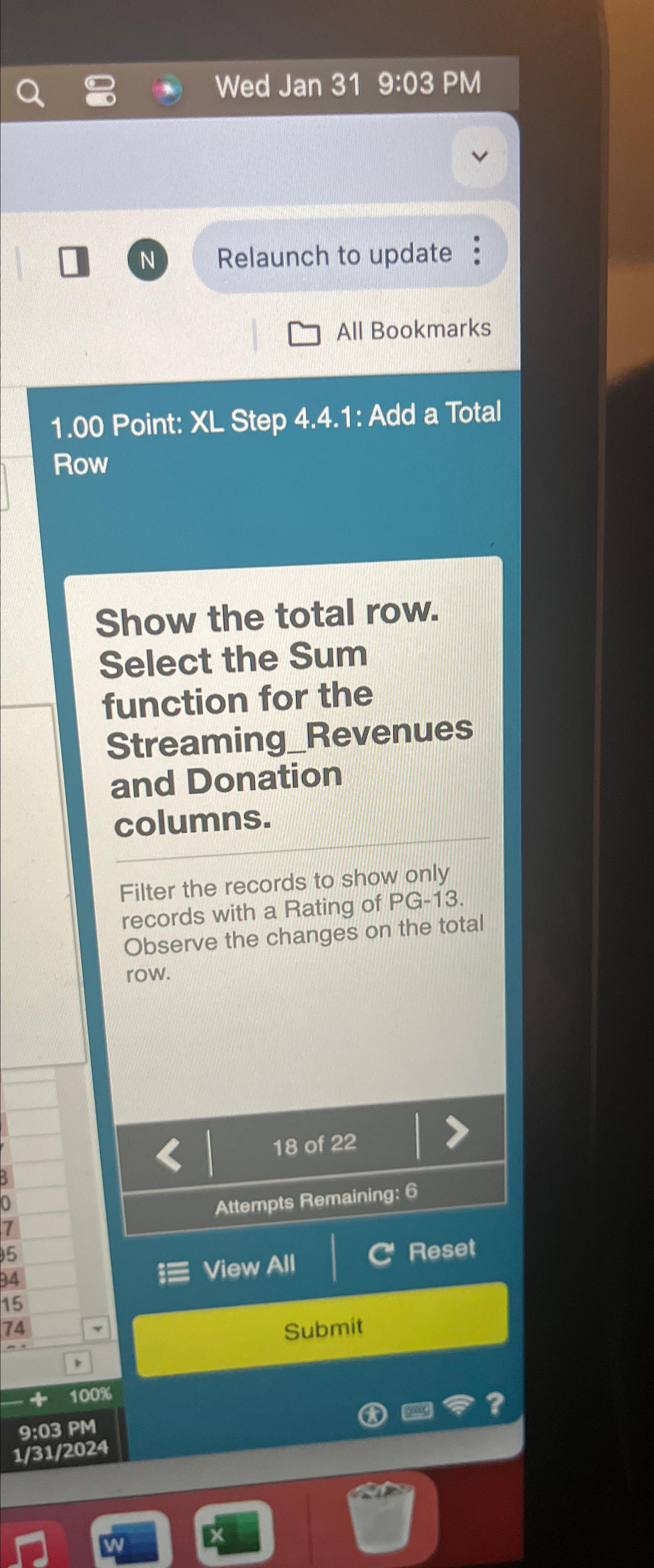  Wed Jan 319:03 PM N Relaunch to update : All Bookmarks