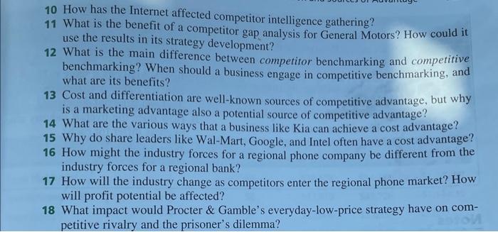  10 How has the Internet affected competitor intelligence gathering? 11 What
