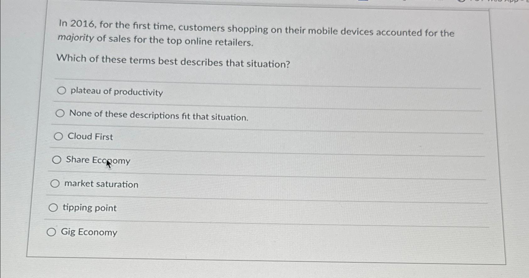  In 2016, for the first time, customers shopping on their mobile