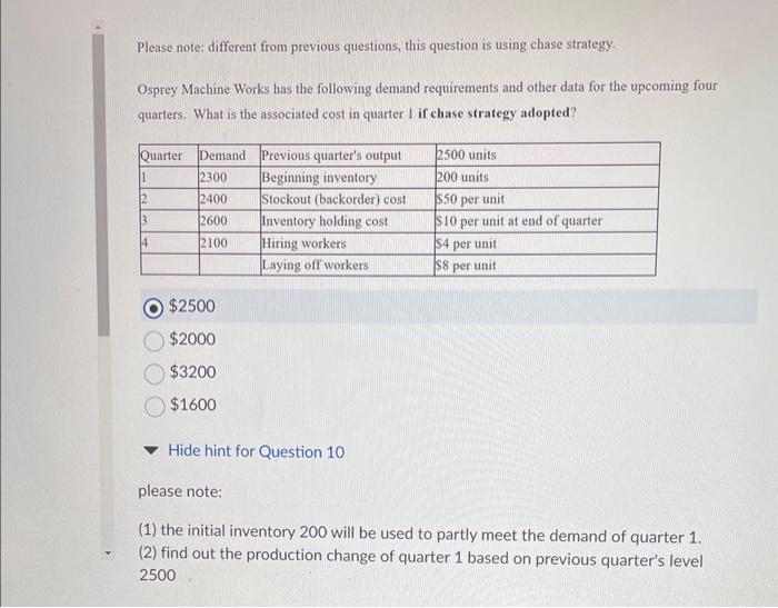  Please note: different from previous questions, this question is using chase