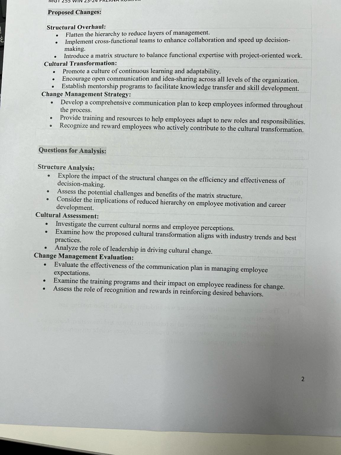  Case Study: Bridging the Divide - Restructuring and Cultural Transformation at