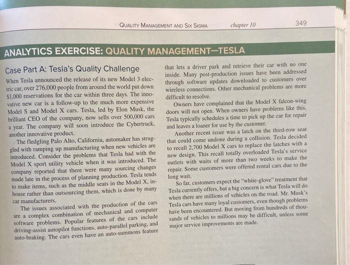 Production & Operations Management page 350Tesla Case study PART B ONLY Questions