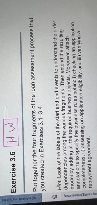  help please can i have the answer for Exercise 3.6 Exercise
