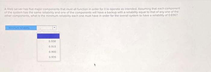  A Web server has five major components that must all function