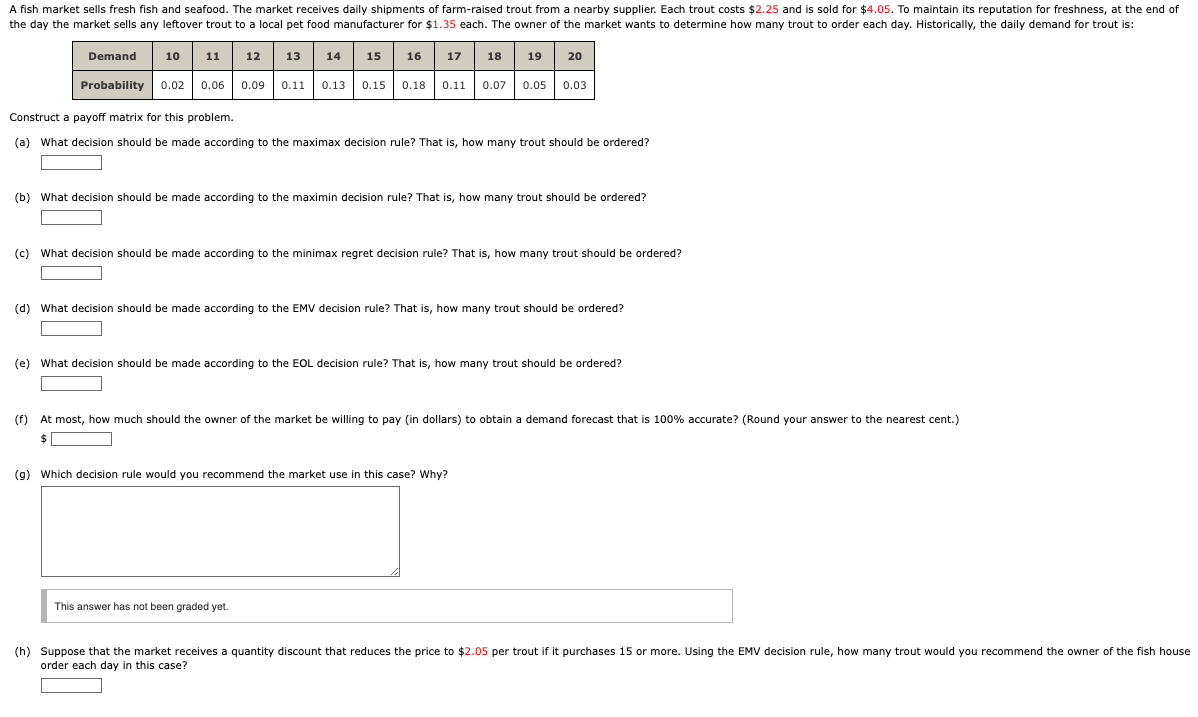  Construct a payoff matrix for this problem. (a) What decision should