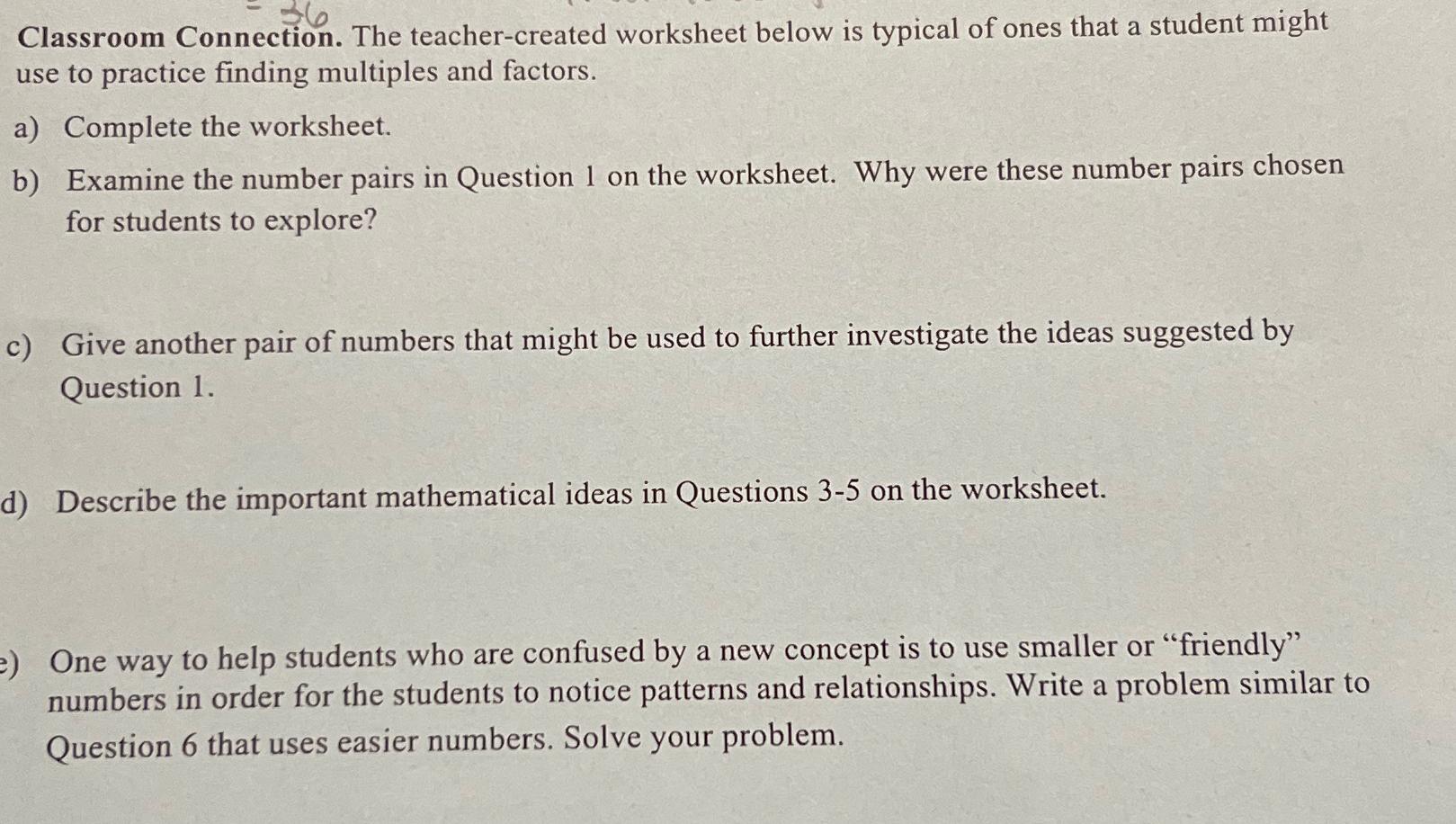  Classroom Connection. The teacher-created worksheet below is typical of ones that