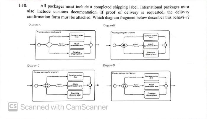  1.10) choose the option 1.10. All packages must include a completed