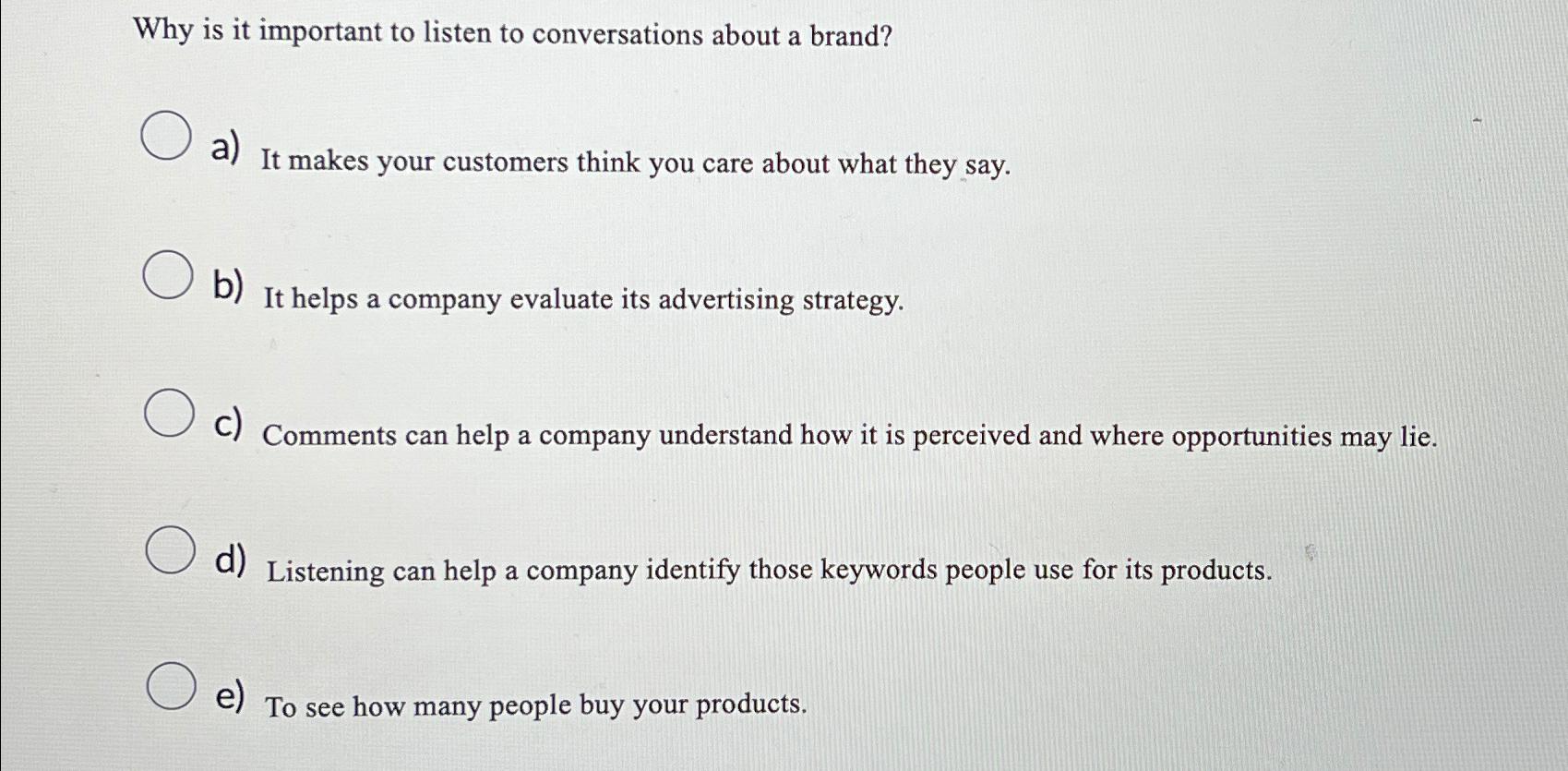  Why is it important to listen to conversations about a brand?