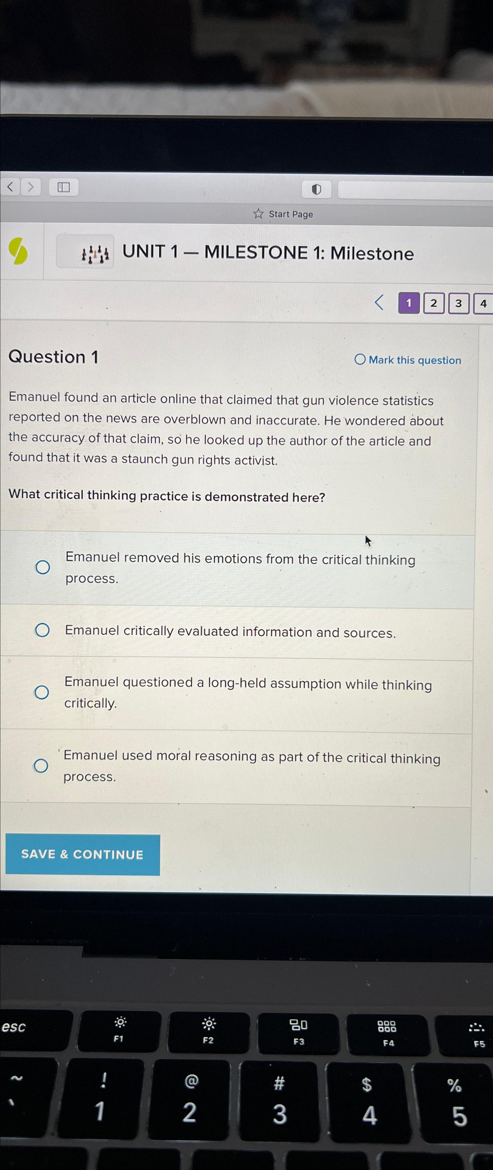  121112 UNIT 1- MILESTONE 1: Milestone Question 1 Mark this question