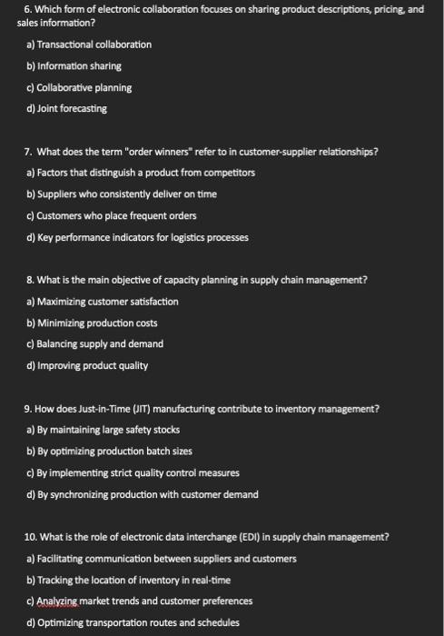 Joint Inventory Tracking c) Joint Information Technology d) Just-in-Transit\% 2. What are