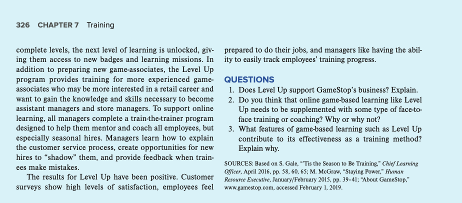 that online game-based learning like Level Up needs to be supplemented with